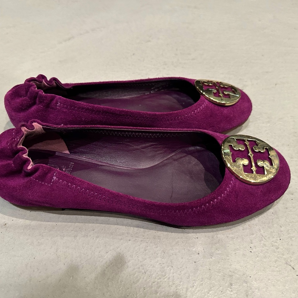 Tory Burch purple suede flats